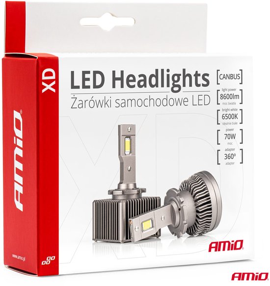 AMiO LED Koplampen XD-serie D2S/D2R – Krachtige LED Dimlichten in Helder Wit