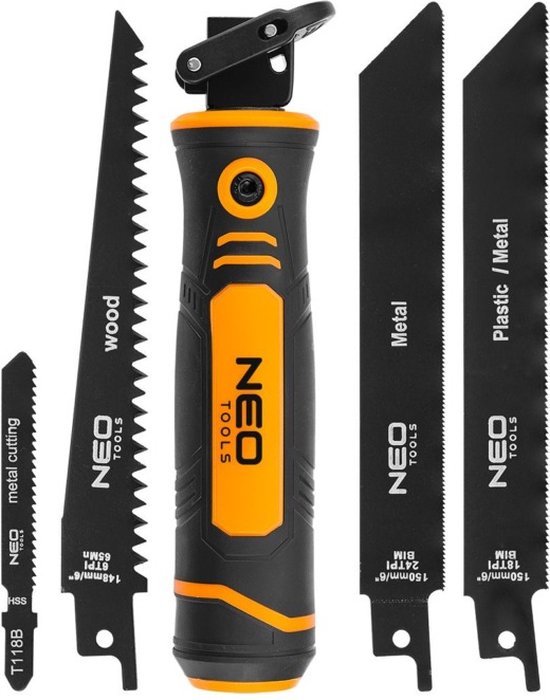 Neo-Tools Zaagbladhouder met zaagbladen 24, 18 en 6TPI (5-delig)
