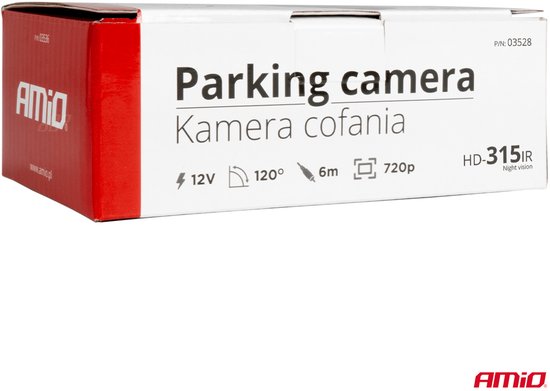 AMiO Universele Achteruitrij Camera 4 IR LED Nachtzicht voor Auto / Bus / Camper Zwart
