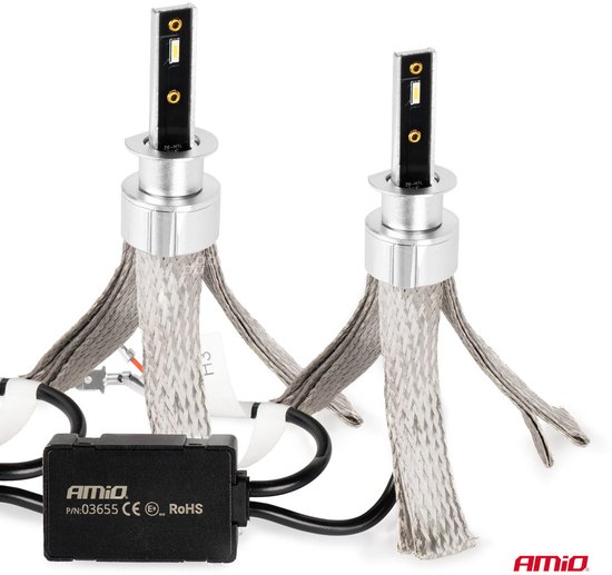 AMiO LED Koplampen FLEX+ Serie H1 canbus 6000K 12-24V Dimlichten Wit