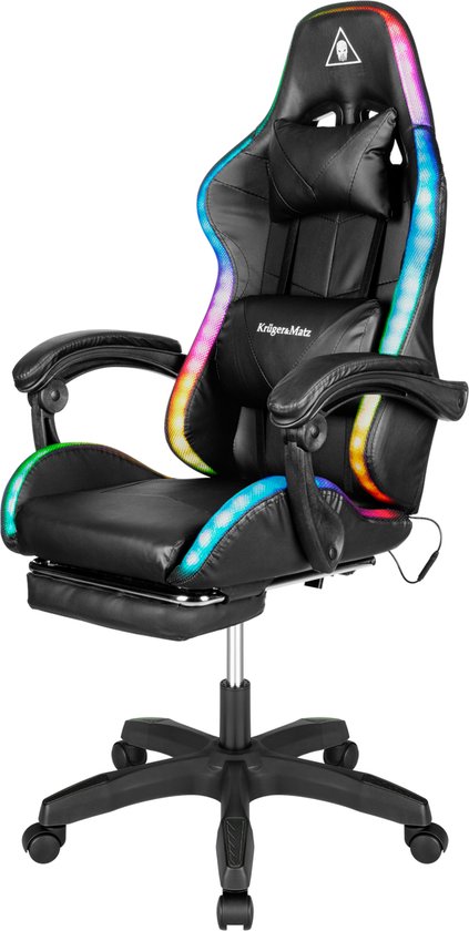 Krüger&Matz KM0790BLED - GX-150 game stoel met LED verlichting - gaming chair - gamingstoel - RGB - zwart