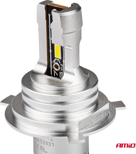 AMiO Dimlicht LED H4/H19 Mini 6500k Wit (set) 12v/24v [Witte koplampen - Witte Dimlichten]