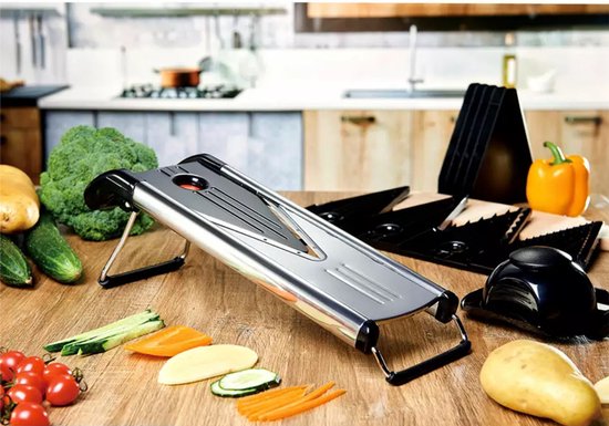 Kinghoff KH-1658 - Mandoline Groentesnijder - V-vormig mes - 5 Verwisselbare Messen - BPA-vrij