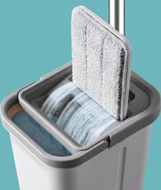 Teesa TSA0045 - Dweilset met 2-in-1 spoel- en wringemmer, 5,7 liter