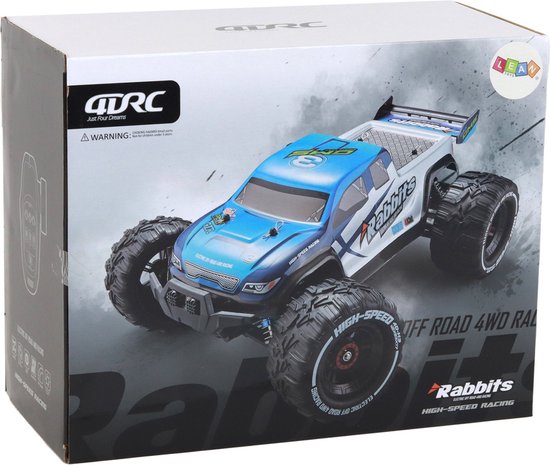 RC auto - 4wd terreinwagen - blauw - 2.4G - 30x23x9 cm