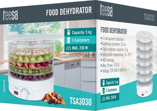 Teesa TSA3030 - Voedseldroger, 5 kg, wit