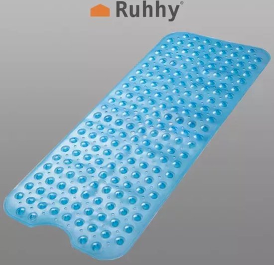 Ruhhy Antislip Badmat 100x40 cm - Blauw, Veilig en Comfortabel