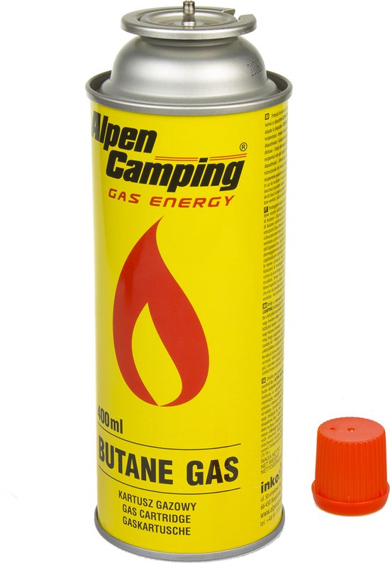 Alpen Camping Butaangasfles 400ml Gaspatroon Gasbus – Betrouwbaar kookgas voor onderweg en noodpakket