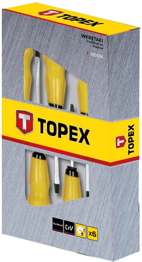 TOPEX Schroevendraaierset slagvast 39D504 (6-delig)