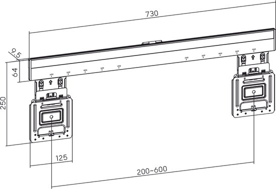 Maclean - TV-beugel - ultraplatte muurbeugel voor TV, 37-80", max VESA 600x400