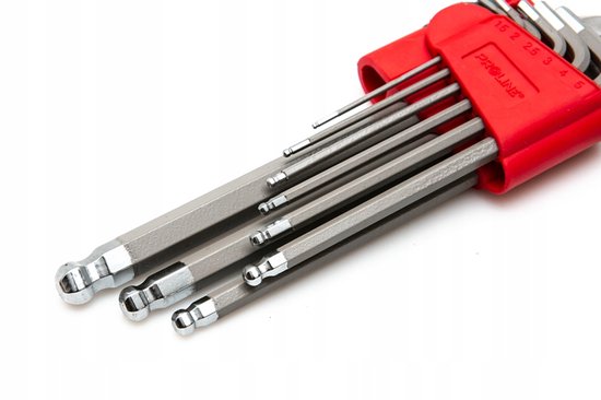 Proline inbussleutelset met kegelkop, 9-delig, 1,5-10mm, S2 staal