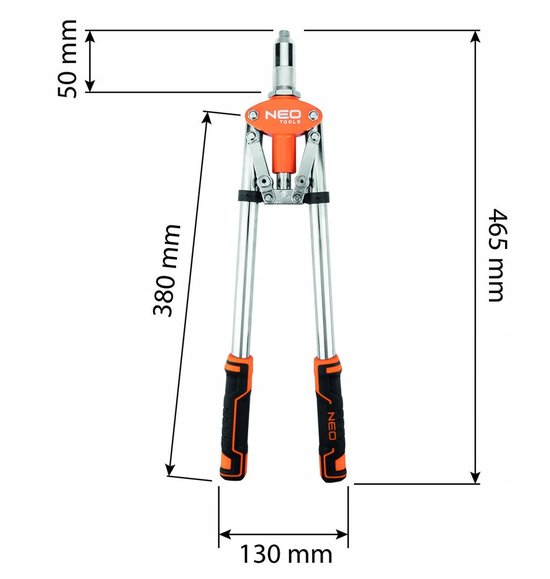 NEO TOOLS Nitpistool voor Staal & Aluminium, 3.2-6.4mm