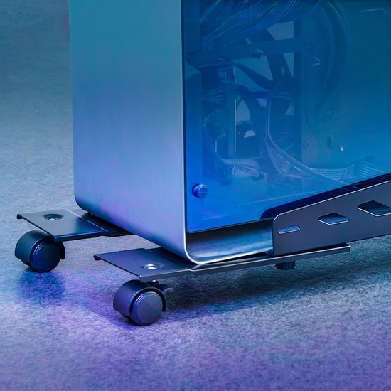 NanoRS RS480 - PC Houder - Desktop Standaard tot max 25kg met wielen - breedte 160~300mm - Zwart