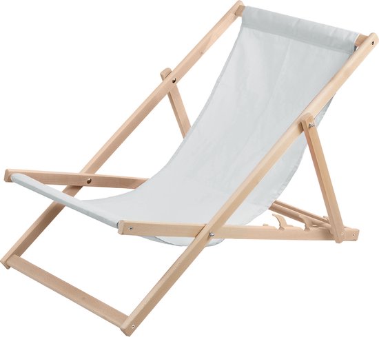 ligstoelen - 2 comfortabele houten ligstoelen - ideaal voor het strand, balkon en terras - askleur