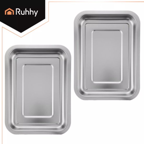 Trizand Ruhhy Bamboe snijplank met 2 uittrekbare RVS bakjes 40 x 28,5 cm voor overzichtelijk koken