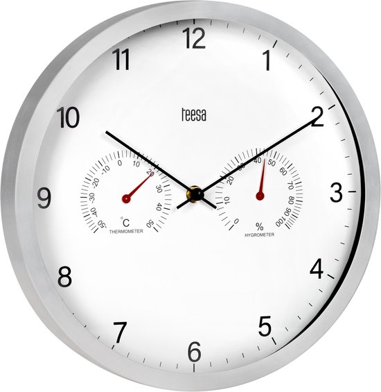 Teesa - Wandklok - 30 cm - Termometer - Hydrometer