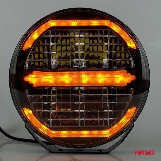 AMiO LED Werklicht Verstraler 112W 12V-24V Lange-afstandslamp met Positielicht voor Vrachtwagen, Offroad, Bouw en Landbouw