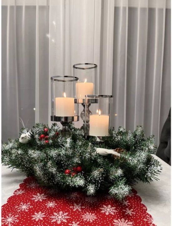 Ruhhy Besneeuwde Kerstkrans - 45 cm - Sfeervolle Deur- en Wanddecoratie