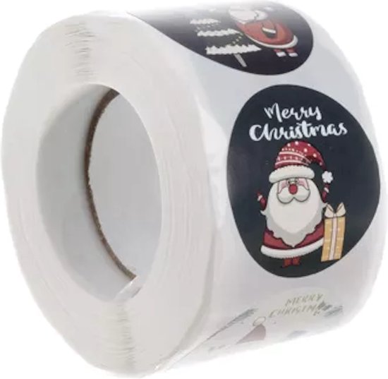 Ruhhy Kerststickers Rol - 500 Stuks voor Feestelijke Versiering!