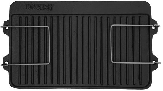 Kinghoff KH-1262 - 44x24 cm - grillplaat omkeerbaar - Gietijzeren
