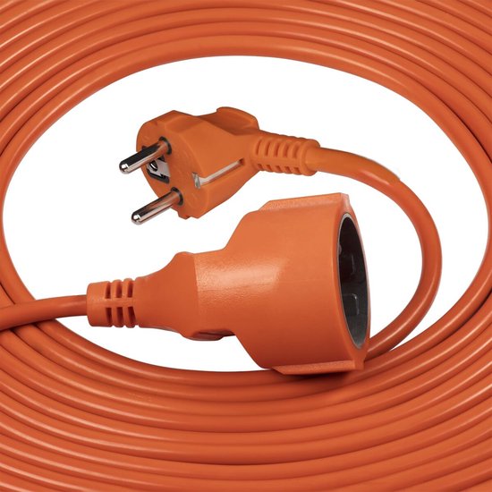 Virone Tuinverlengkabel Oranje - 40 meter - PVC - 3x1mm² - H05VV-F3 - Geaard - IP44