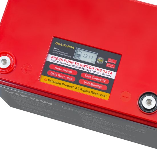 Vipow - LiFePO4 Accu - 100Ah - Bluetooth - LCD