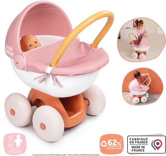 Smoby Baby nurse - Poppenwagen - Knuffelwagen - voor poppen tot 42 cm