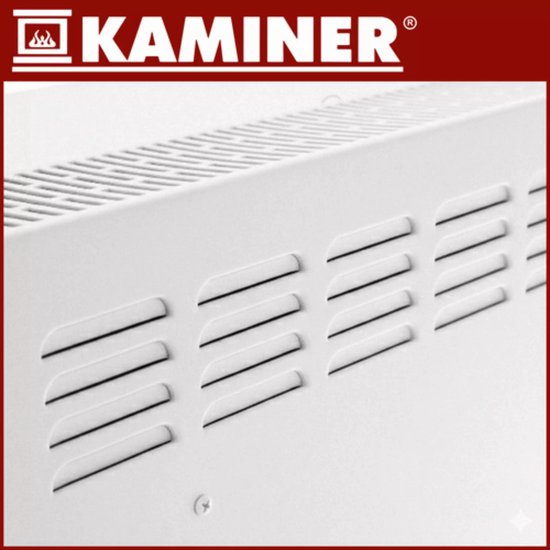 Kaminer Zelva Elektrische Glazen Verwarming – Wit – 2500W – WiFi & Afstandsbediening – Slimme Glazen Radiator
