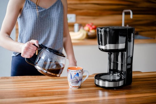 Teesa TSA4006 - Koffiezetapparaat AROMA 100, 1,5 liter, warmhoudfunctie, druppelblokkade, zwart