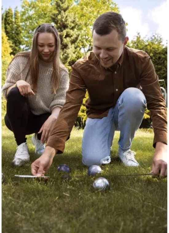 Kruzzel Jeu de Boules Ballen Set - 6 Chromen Ballen - Inclusief Draagtas en Accessoires