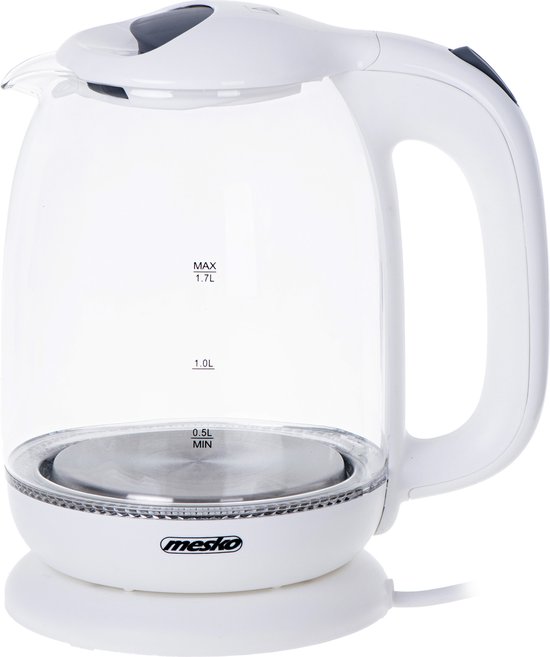 Mesko 1302W - Waterkoker - Glas - Wit - 1.7 liter - 2200 Watt