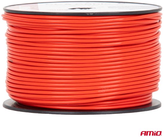 CCA-kabel rood 1x1mm2 100m 5A 12/230V