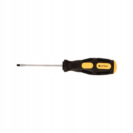 Platte Schroevendraaier 3.0 x 75 mm - CrV Staal, Magnetische Tip