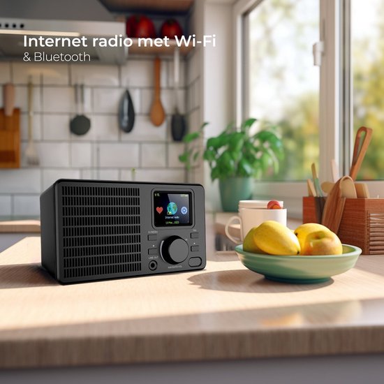 BLOW RI1 Internet Radio - WiFi & Bluetooth - LCD Display - AUX 3.5mm - Zwart