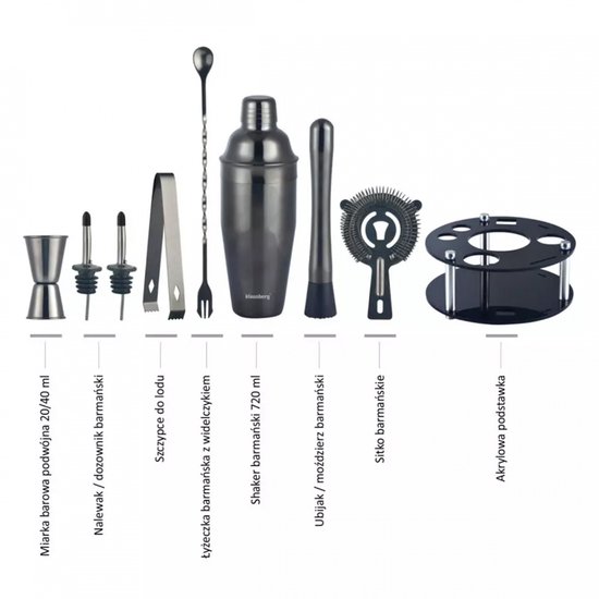 Klausberg KB-7581 - Cocktailset - 9-delig - Roestvrij Staal - Met Standaard