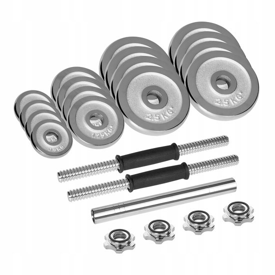 Rebel Dumbbellset 30kg Verstelbaar met Chrome Handvatten in koffer
