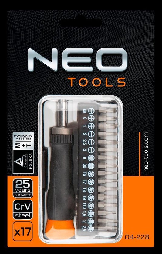 NEO precisie bitset, 5/32 aansluiting, 17 dlg precisie bits