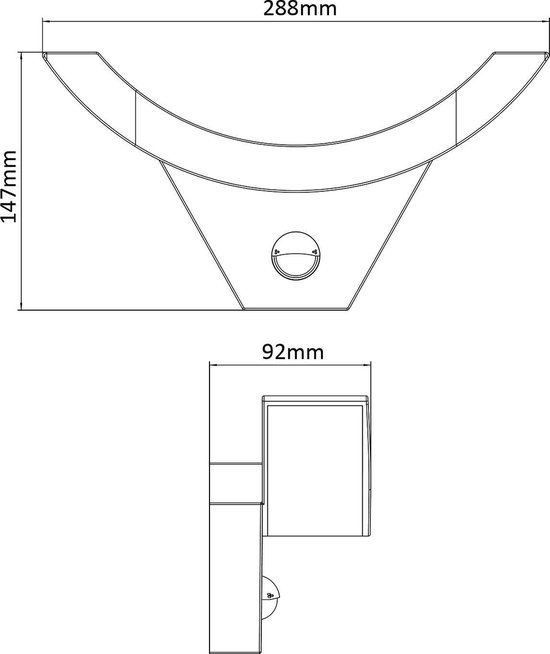 Maclean - LED-lamp met infrarood bewegingssensor/ 800lm 10W IP54 - Wit