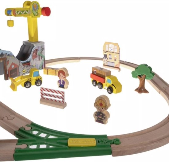 Kruzzel Houten Treinset: Stimuleer Creativiteit en Motoriek bij Kinderen