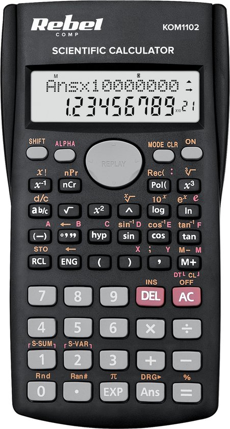 Rebel SC-200 Serie - Wetenschappelijke Rekenmachine - Algebraische Functies - Dubbele Lijn Display