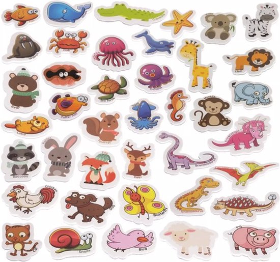 Kruzzel Magnetische Dieren: 40 Kleurrijke Educatieve Magneten
