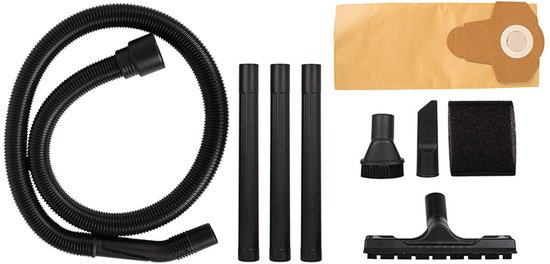 Blow Bouwstofzuiger 1300W + Stopcontact 2000W - 25L - 240V - 4 meter Snoer - Nat & Droog zuiger - Zwart/Geel