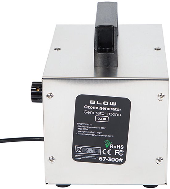 BLOW Ozonreiniger met Timer - 120W - 60.000 mg/u - 230V Ozongenerator voor Luchtreiniging & Geurbestrijding