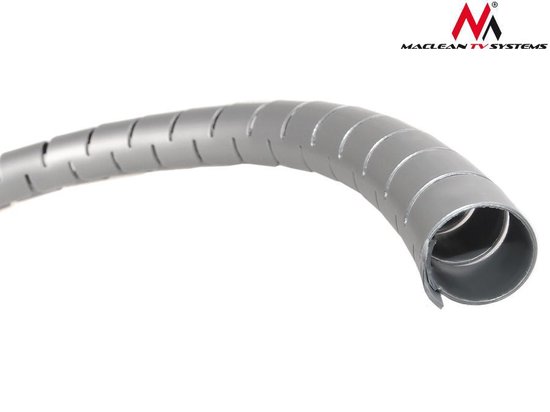 Kabelgeleider organizer voor kabels 25 mm x 2 m-kabels Maclean MCTV-676 S kleur grijs