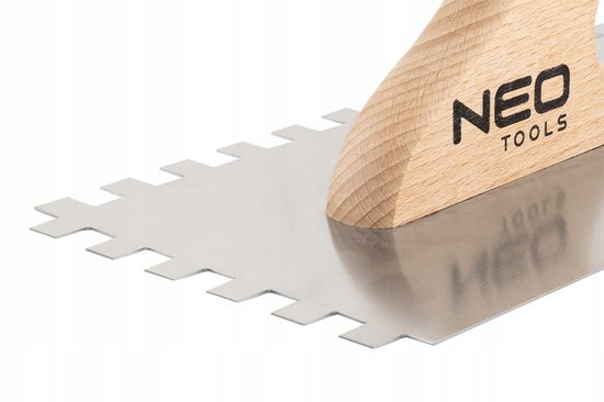 Tandenstoker 480x128mm, 10x10mm tand, houten handvat