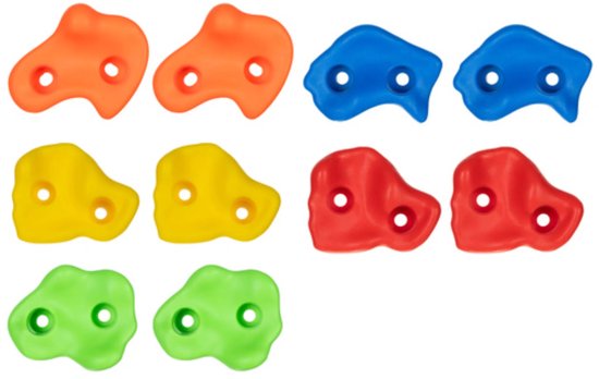 Kruzzel Klimstenen set voor Kinderen – 10 Grepen + 2 Handvatten