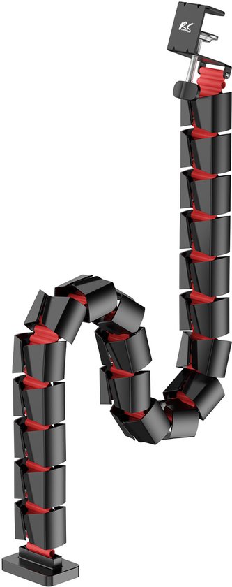 Nano RS - Kabelopberggeer - kabelgoot - kabelrooster - voor bureau 1345mm, zwart en rood, RS125