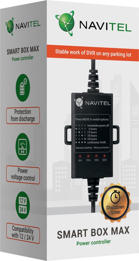 Navitel SMART BOX MAX - Adapter voor Voedingsbron - 12-40 V Ingang - 5 V Uitgang - 4.5 m Kabel
