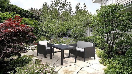 Allibert Lyon Verstelbare Tuintafel - 116x71,5x66/40 cm - Grafiet