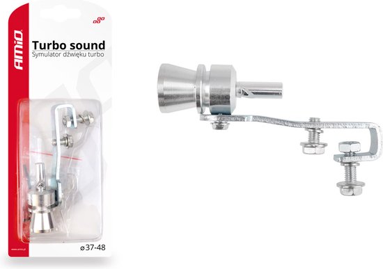 AMiO Universeel Turbofluitje Uitlaatpijp Zilver - Uitlaatfluitje Exhaust Whistle